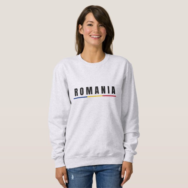 Sudadera Carta de arte rumana moderna simple recuerdo (Anverso completo)