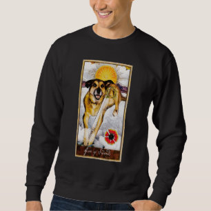 Sudadera Carta de Tarot As de Espadas y Perro Gráfico Cósmi