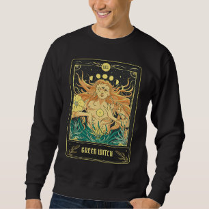 Sudadera Carta de Tarot de Bruja Verde Pagan Wicca Wiccan R
