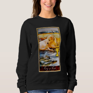 Sudadera Carta de Tarot Rey de Copas Y Perro Gráfico Cósmic
