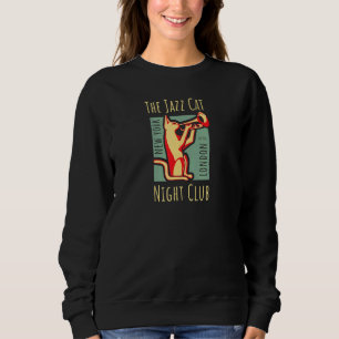 Sudadera Cartel de club de jazz de estilo vintage con gato 