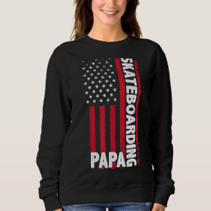 Sudadera Cartel de patinaje Papa norteamericano bandera Día