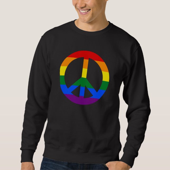 Sudadera Cartel de paz de la bandera LGBT Sweatshirt (Anverso)
