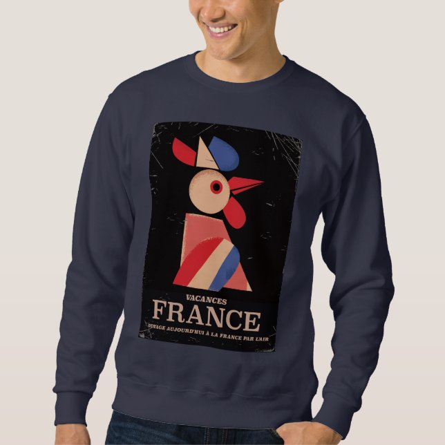 Sudadera Cartel de vacaciones antiguo de Francia (Anverso)
