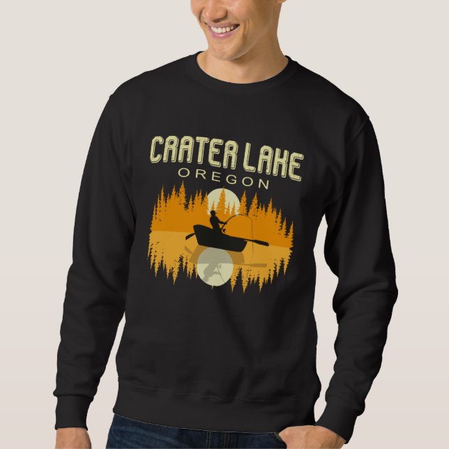 Sudadera Carter Lake Oregon  USA Life and Fishing 80s Retro (Anverso)
