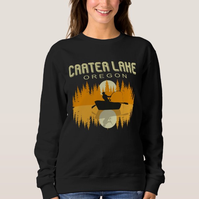 Sudadera Carter Lake Oregon  USA Life and Fishing 80s Retro (Anverso)