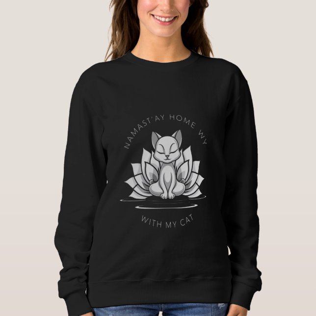 Sudadera Casa con mi gato de camisas de yoga (Anverso)