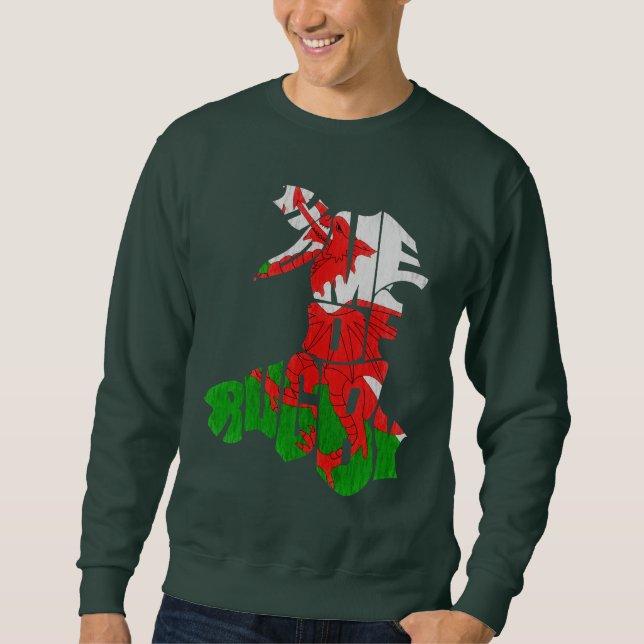 Sudadera Casa de Gales de Rugby Map Sweatshirt (Anverso)