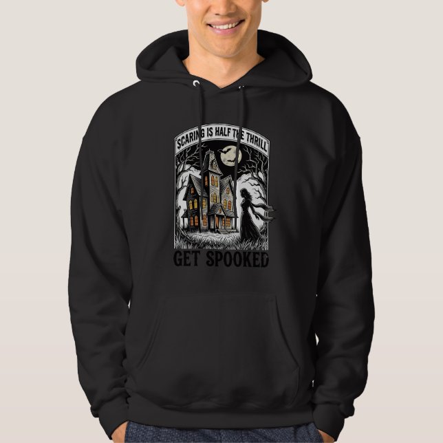 Sudadera Casa Embrujada Halloween Grabado Antiguo Terror S (Anverso)