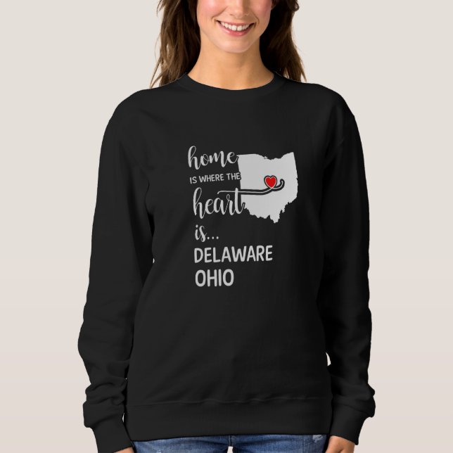Sudadera Casa Es Donde El Corazón Es El Condado De Delaware (Anverso)