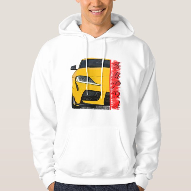 Sudadera casco de coche deportivo amarillo (Anverso)
