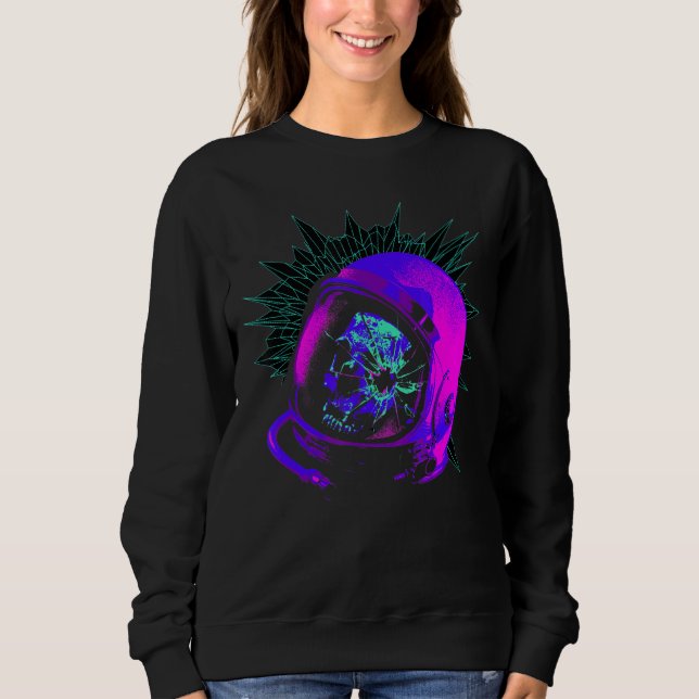 Sudadera Casco espacial de vaporwave Astronauta con Cueva S (Anverso)