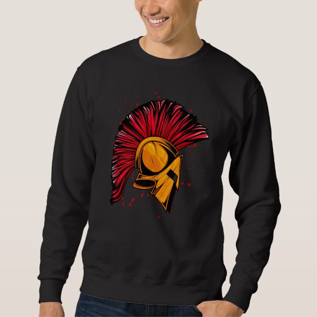 Sudadera Casco espartano Golden Sparta Gladiator Warrior Gy (Anverso)