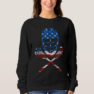 Sudadera Casco Lax Lacrosse Bandera Americana 4 De Julio