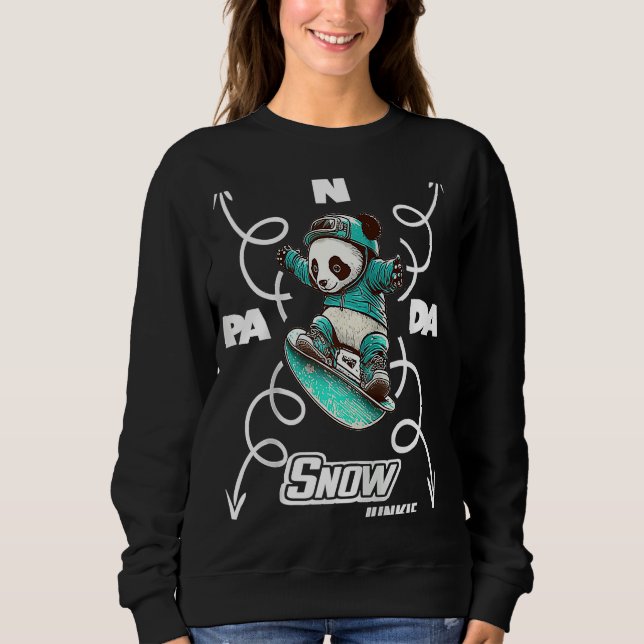 Sudadera Casco Panda Snow Junkie Snowboarder Con Flechas R (Anverso)
