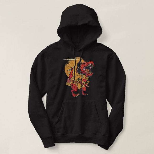Sudadera Casco T-Re del bombero de dinosaurios T-Rex (Diseño del anverso)