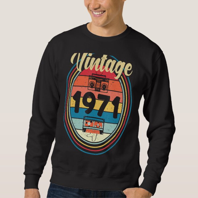 Sudadera Casete retro de 1971 de época 51º día (Anverso)