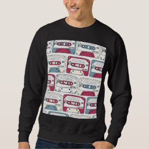 Sudadera Casetes de música retro: Patrón de fondo de rock
