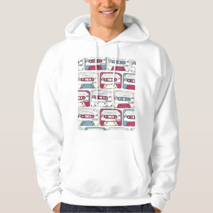 Sudadera Casetes de música retro: Patrón de fondo de rock