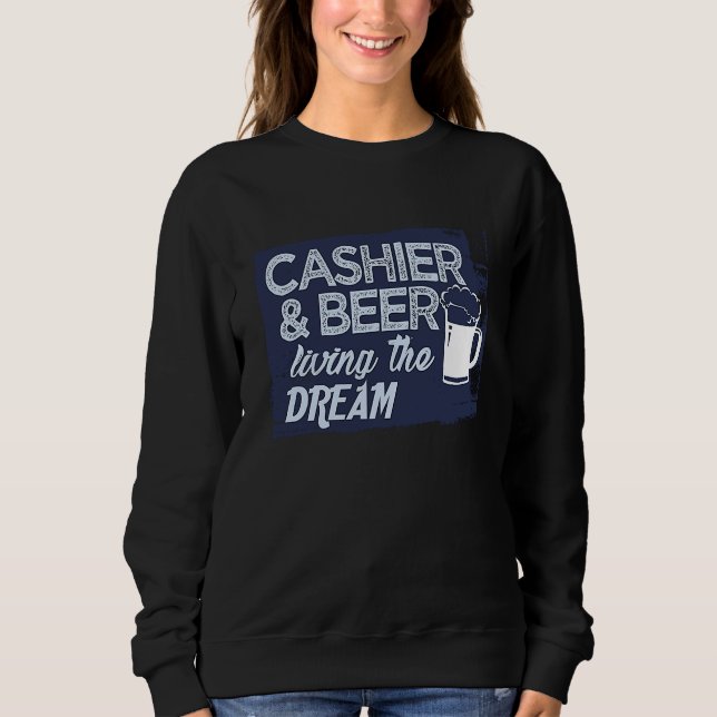 Sudadera Cashier & beer Profession career worker working qu (Anverso)