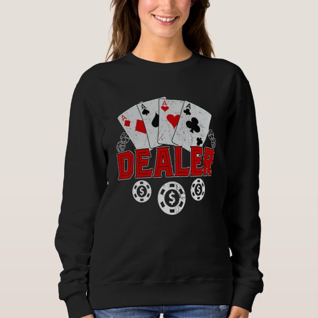 Sudadera Casino Dealer Halloween Costume Shirt Poker Gambli (Anverso)