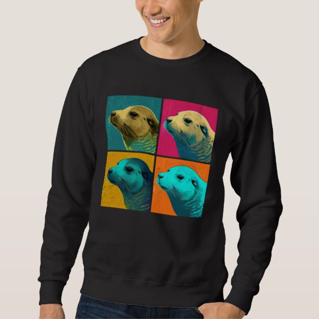 Sudadera Caspian Seal Pop Illustration Colorful Animal Men (Anverso)