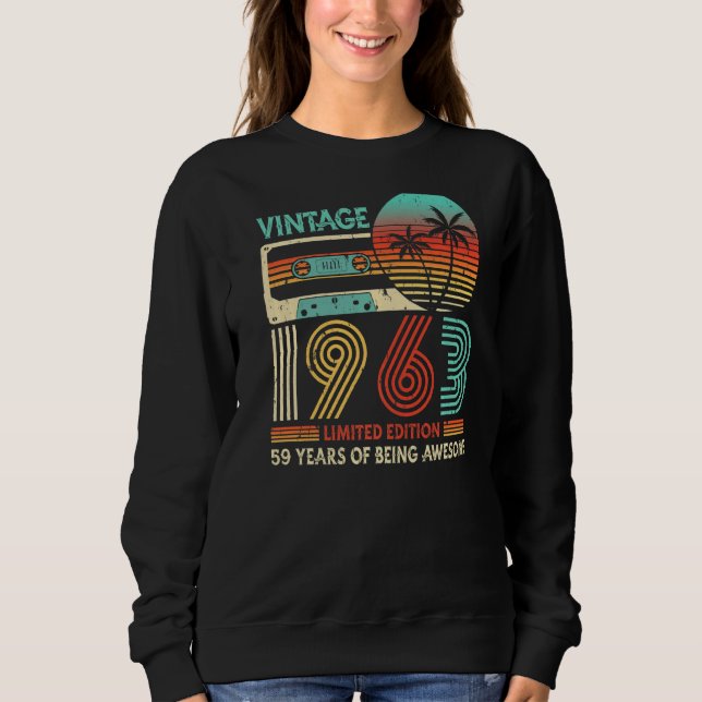 Sudadera Cassette 1963 59th Birthday Retro (Anverso)