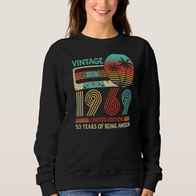 Sudadera Cassette 1969 53ª retro de cumpleaños (Anverso)