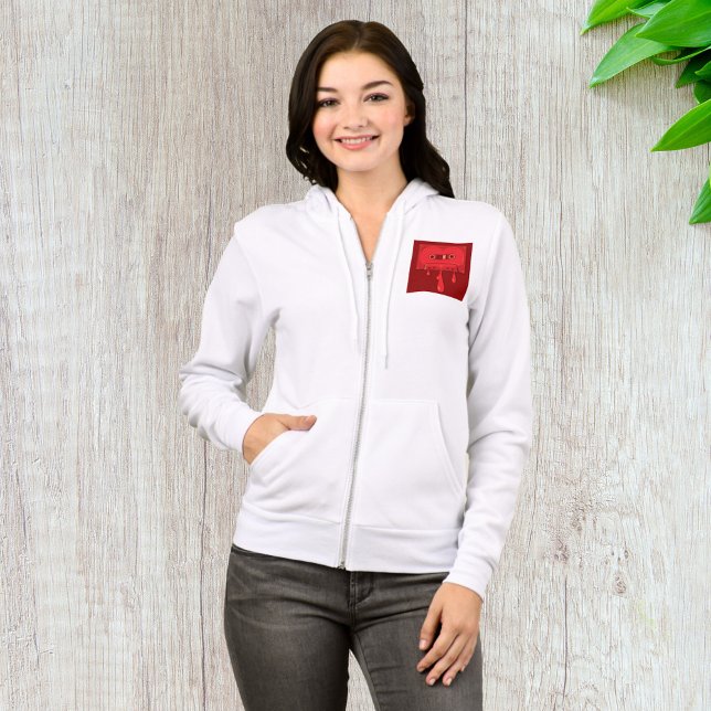 Sudadera Cassette de audio sangrante Womens Full Zip (Subido por el creador)
