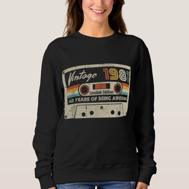 Sudadera Cassette retro de 1981 40º cumpleaños 40 años (Anverso)