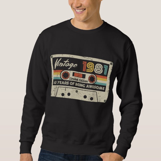 Sudadera Cassette retro de 1981 40º cumpleaños 40 años (Anverso)
