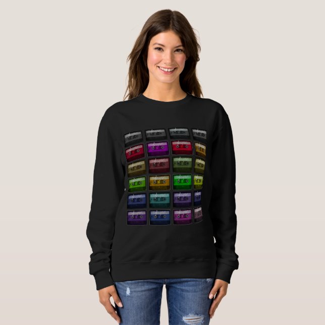 SUDADERA CASSETTE TAPES RETRO MÚSICO LOVER (Anverso completo)
