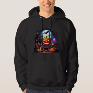 Sudadera Castillo de calabaza de Halloween Fiesta Bats Moon