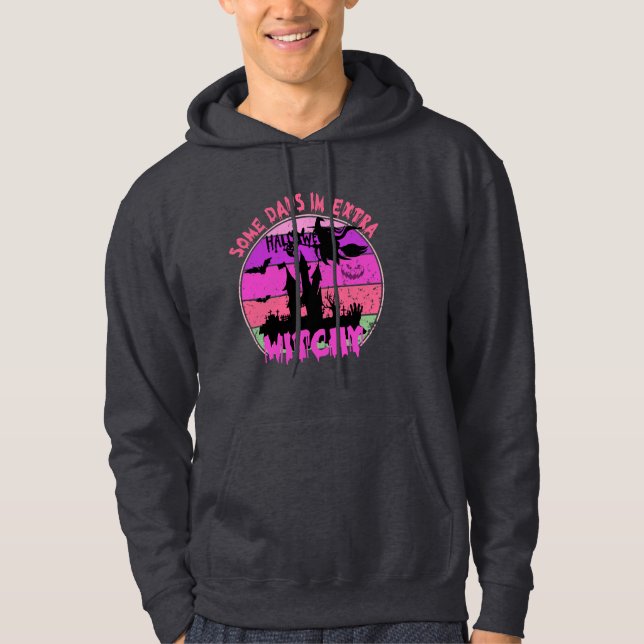 Sudadera Castillo de silueta de bruja - Halloween con atard (Anverso)