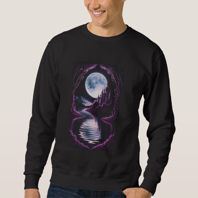Sudadera Castillo Fantasy Reflexión estética de la luna Sta (Anverso)