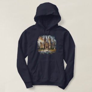 Sudadera Castillo medieval al atardecer con cielos atmosfér