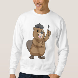 Sudadera castor como pintador con pincel de pintura