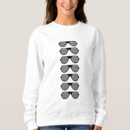 Sudadera Casual Black Glasses Sweatshirt femenino