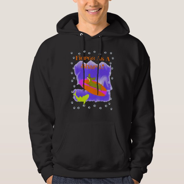 Sudadera Casual Dachshund Fierce Como Nove De Tiburón (Anverso)