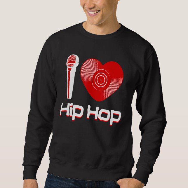 Sudadera Casual Me Encanta El Hip Hop Música Rap Fan Breakd (Anverso)