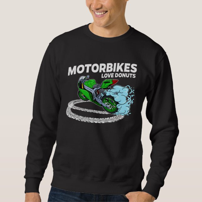 Sudadera Casual Motorbike Biker Donut Motorcycle Carreras S (Anverso)