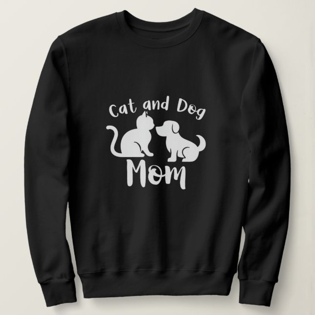 Sudadera Cat and Dog Mom Silhouette (Anverso del diseño)