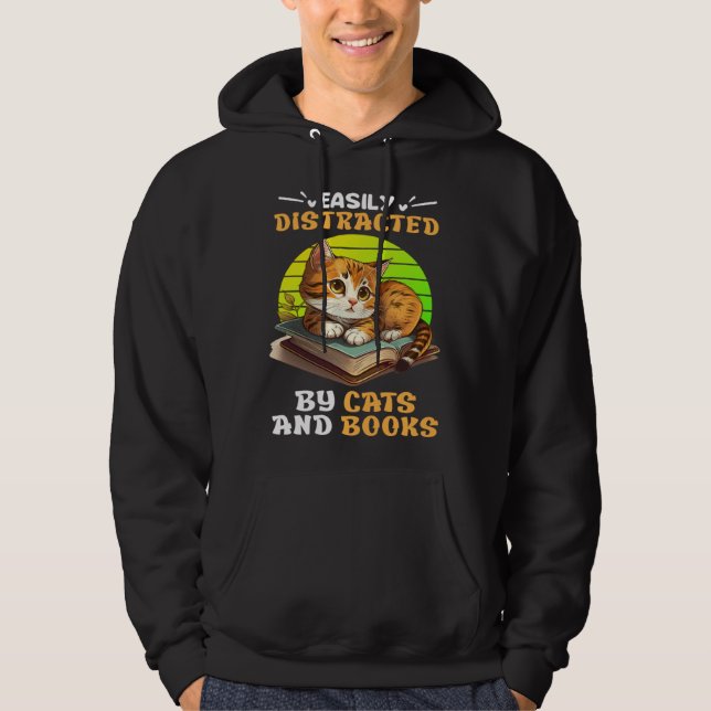Sudadera Cat  and Reading Cat Fans Books booknerd Book (Anverso)
