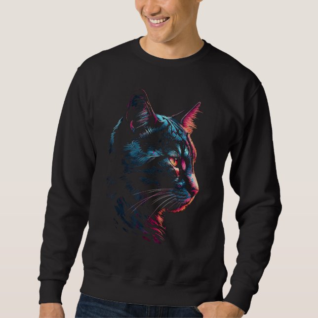 Sudadera Cat Artwork Portrait  Pet Cat Motif Animal Cat (Anverso)