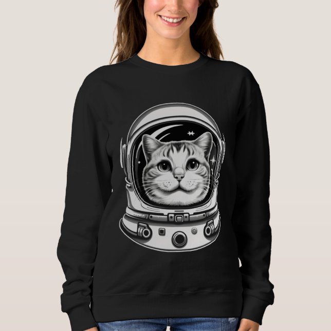 Sudadera Cat Astronaut With Helmet (Anverso)