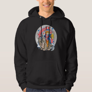 Sudadera Cat Bandera De Ee.Uu. Capa De Independencia De Cañ