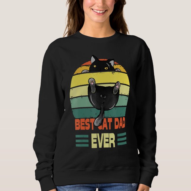 Sudadera Cat  Best Cat Dad Ever  Black Cat (Anverso)