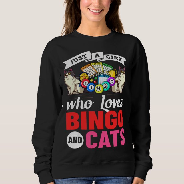 Sudadera Cat Bingo Game Player Caller Card Board Balls (Anverso)