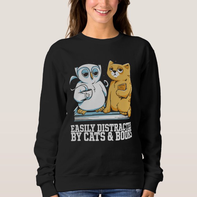 Sudadera Cat books  Cat bookworm  Cat book (Anverso)
