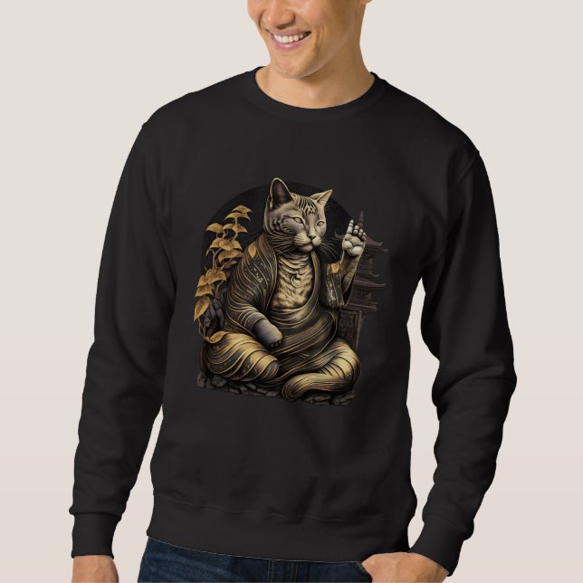 Sudadera Cat Buddha Zen (Anverso)